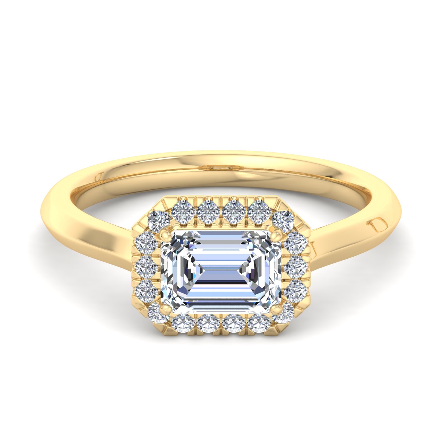 Josephine East West Halo Engagement Ring